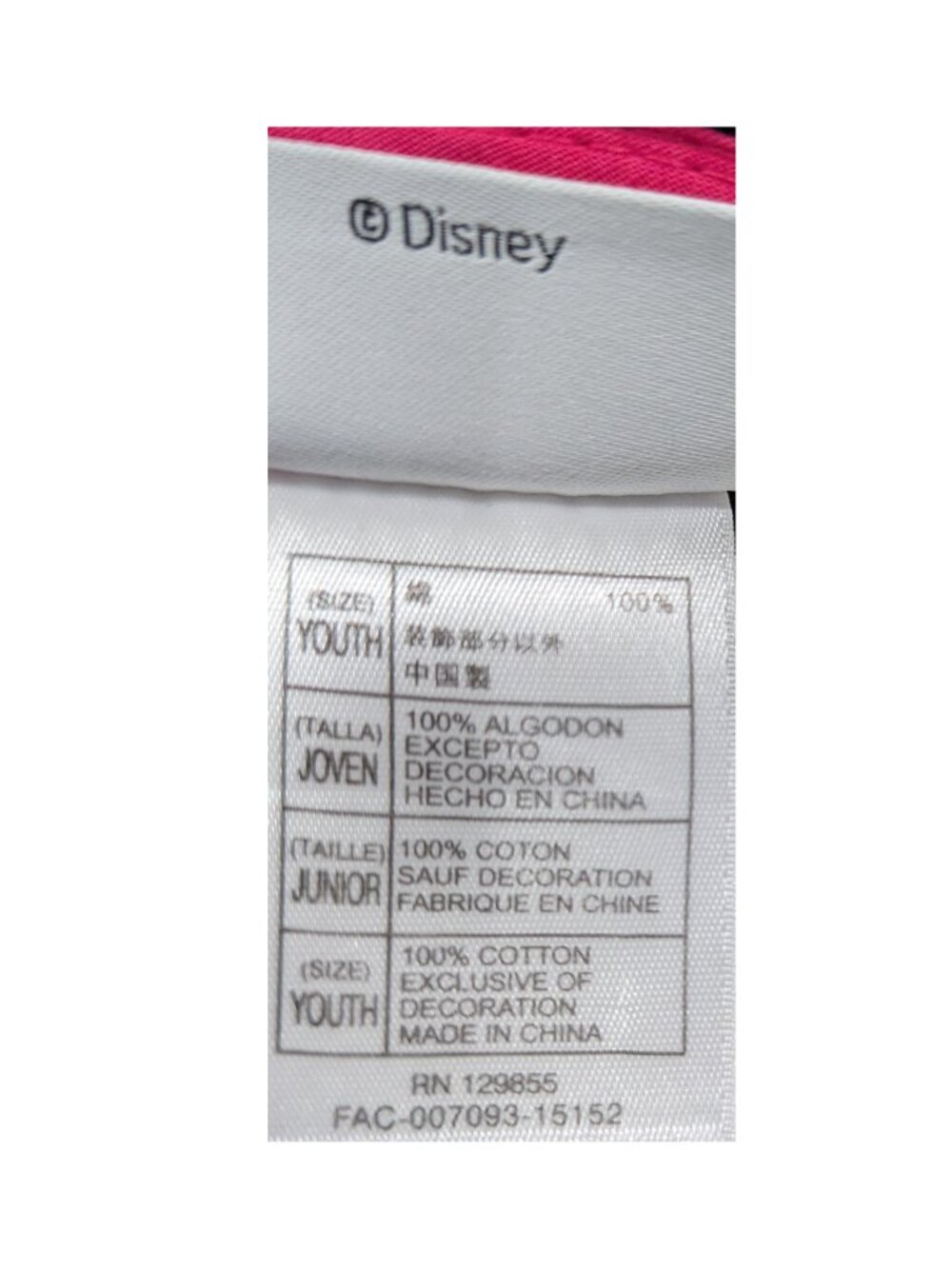 Disney Mickey Mouse Pink Black Youth Cap Adjustable Velcro Hat Glitter Logo - Picture 7 of 7